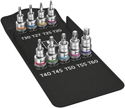 WERA Jeu de 9 douilles 1/2 pouces TORX&reg; HF 05004202001