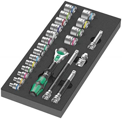 Wera 9721 Insert en mousse jeu de cliquet 8000 B Zyklop 3/8"" 1, 23 pi&egrave;ces - 05150111001