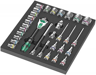 Wera 9722 Insert en mousse jeu de cliquet 8000 C Zyklop 1/2"" 1, 31 pi&egrave;ces - 05150112001