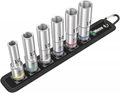 Wera Belt C Deep 1 Jeu de Douilles 1/2"", 6 Pi&egrave;ces Couleur