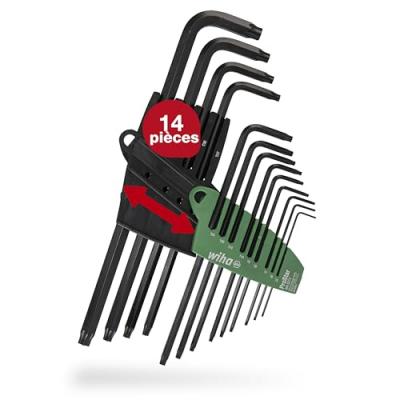 Wiha jeu de cl&eacute;s m&acirc;les en &eacute;tui prostar torx, 13 pcs, oxyd&eacute; noir
