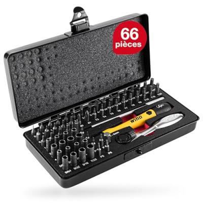 Wiha S&eacute;lection de microEmbouts Wiha, 65 pi&egrave;ces (7000 SK65 ESD) - 39971