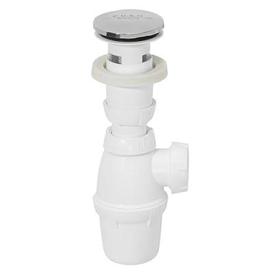 Wirquin bonde lavabo quick-clac chrom&eacute; sans trop-plein avec siphon nf