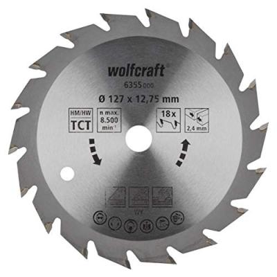 WOLFCRAFT Lame scie circulaire CT - 18 dents - &Oslash; 127 x 12.75 mm