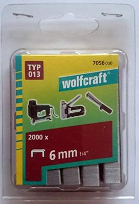 Wolfcraft 7056000 Agrafes larges acier tremp&eacute; Type 013 6 mm Lot de 2000