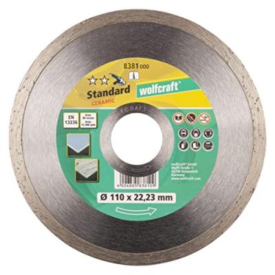 WOLFCRAFT Disque diamant continu std - Diam&egrave;tre: 110 mm