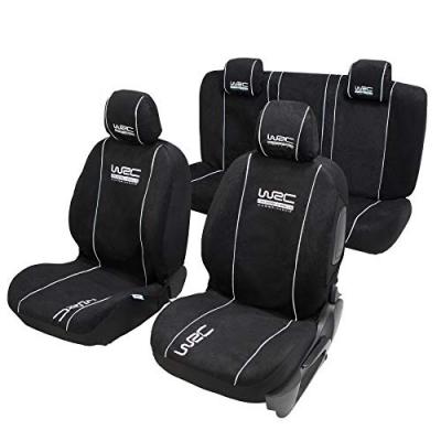 WRC Set de housses de si&egrave;ges en tissu noir universelles 7338