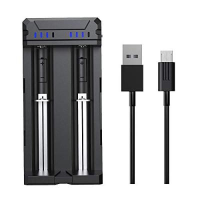 Chargeur pour batteries Lithium-Ion avec &eacute;cran LC et entr&eacute;e Micro USB