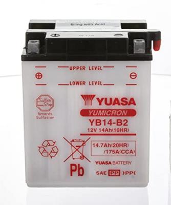 Batterie 12v 14 ah yb14-b2 yumicron avec entretien (lg134xl89xh166)