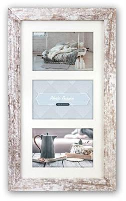S.r.l. Nelson 6 3Q Cadre Photo en Bois Blanc pour 3 Photos 10 x 15 cm