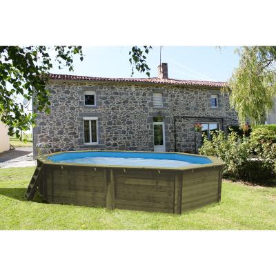 Piscina de madera ovalada Gre Canelle 2 551x351x119 cm