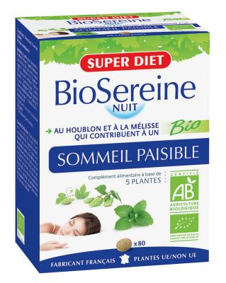 SuperDiet Biosereine Passiflore, Houblon, M&eacute;lisse 80 comprim&eacute;s 380gr