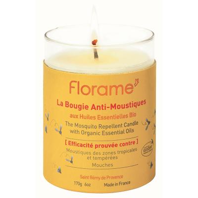 FLORAME Bougie anti-moustiques 100% origine naturelle pot 170g