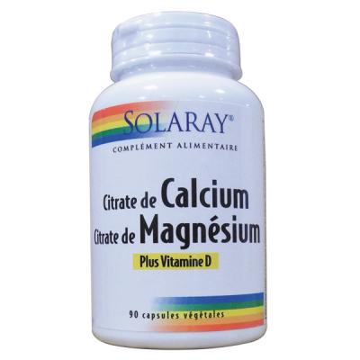 Calcium Magn&eacute;sium Vitamine D 90 g&eacute;lules Solaray