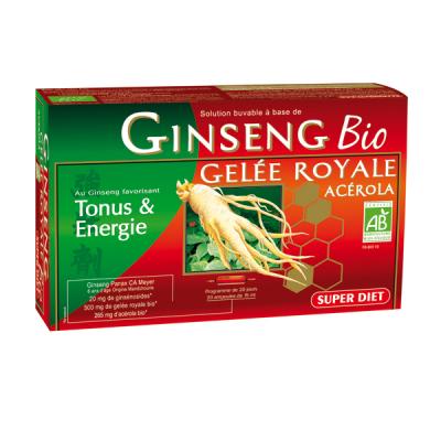 Ginseng Ac&eacute;rola et de Gel&eacute;e Royale Bio 20 ampoules de Super Diet