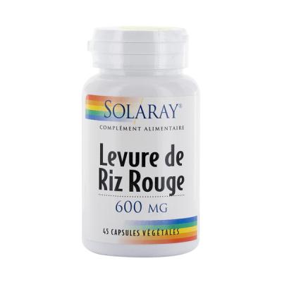Solaray Levure de Riz Rouge 600 mg 45 Capsules V&eacute;g&eacute;tales - Bo&icirc;te 45 capsules