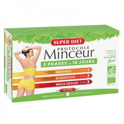 SUPERDIET - PROTOCOLE MINCEUR BIO - 30 ampoules de 15ml