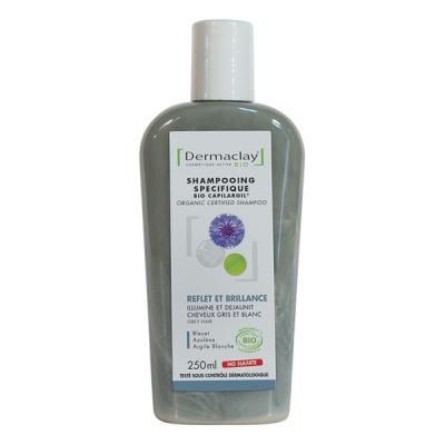 Dermaclay Shampoing Bio Cheveux Gris et Blancs 250 ml Sans Sulfates