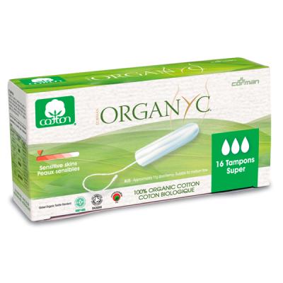 Organyc, Tampons 100% Coton Bio Certifie Super - 1 Boite De 16 Tampons