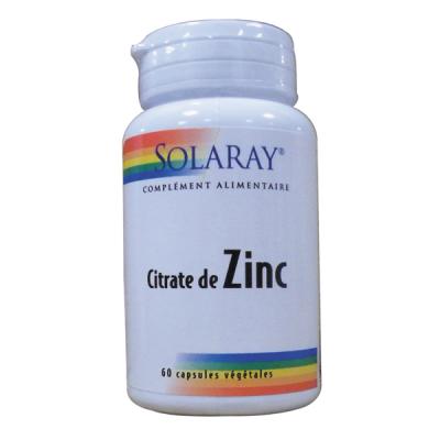 Solaray Zinc 15 mg 60 Capsules - Bo&icirc;te 60 capsules