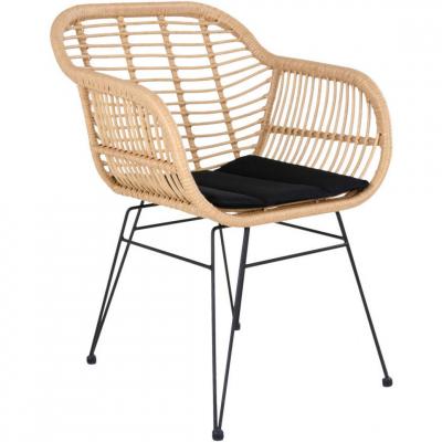 Fauteuil Trieste En Polyrotin Naturel Avec Coussin