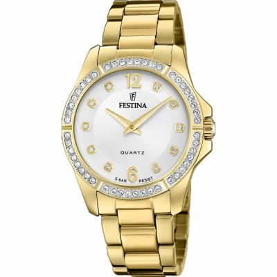 Montre Femme Festina 02-017MADEMOISELLE F20596-1 - Bracelet Acier Dor&eacute;