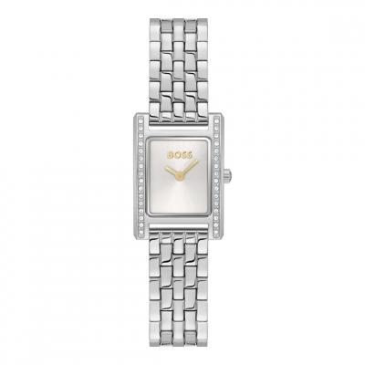 Boss Montre argent&eacute;e &agrave; strass et cadran blanc argent&eacute; Couleur argent&eacute;e pcs. Women