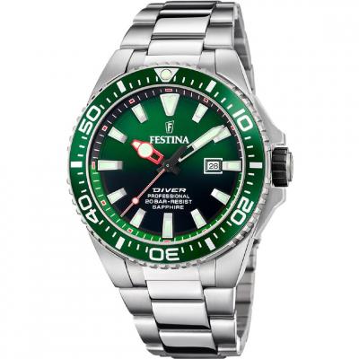 Montre Festina F20663/2 Vert, Bracelet D&acute; Acier Inoxydable, Homme