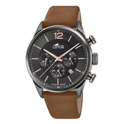 Lotus Montre Homme Chrono Acier Cuir Marron 18687