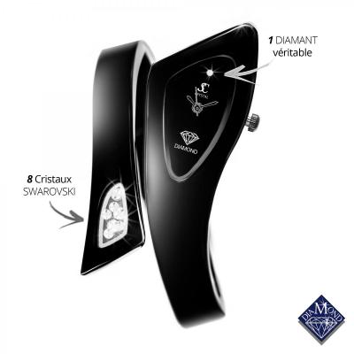 Montre femme DIAMANT So Charm 22 mm Noir