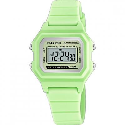 Montre mixte CALYPSO DIGITAL CRUSH K5802-1 - Bracelet R&eacute;sine Vert