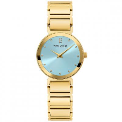 Montre Femme Ligne Pure 036N562 Cadran Bleu Bracelet Acier Dor&eacute;