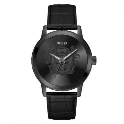 Guess Monarch Montre Homme Acier Noir Cuir Noir Gw0566g2