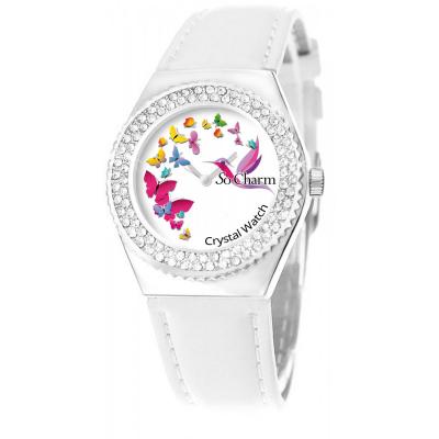 Montre So Charm Montres MF316-PAPILLON-COLIBRI-BLANC - Montre Femme