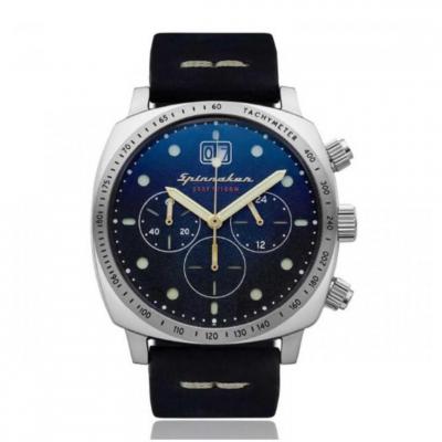 Spinnaker Montre Homme Analogique Quartz Bracelet Cuir V&eacute;ritable Bleu - Sp-5068-03