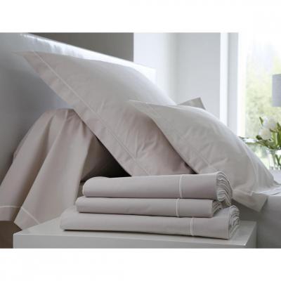 Blanc des Vosges Uni Percale Taie de traversin Coton Lin 90 x 190 cm