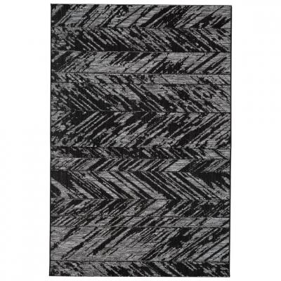 Vivaraise - Tapis en polypropyl&egrave;ne noir Evora 230 x 160 cm