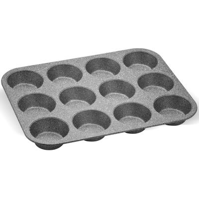 Aeternum bakeware PETRAVERA Moule pour Muffins 12 pi&egrave;ces Gris