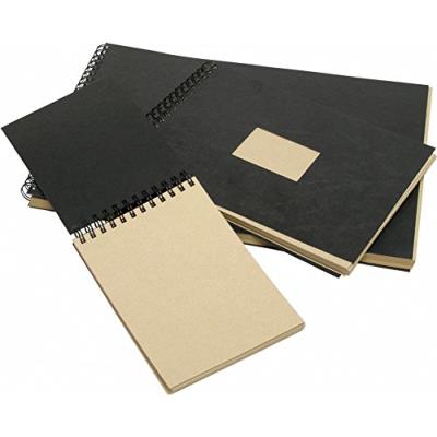 Clairefontaine Kraft album spiral&eacute; 60F A4 90g - Noir - Lot de 5