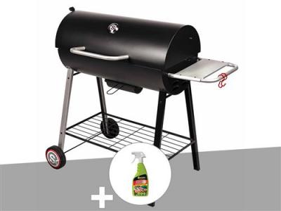Barbecue &agrave; charbon sur chariot Michigan - Somagic + D&eacute;graissant pour barbecue