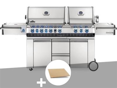 Barbecue &agrave; gaz Napoleon Prestige Pro 825 + Pierre &agrave; pizza large rectangle