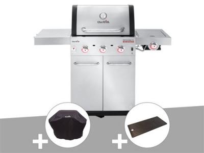 Barbecue &agrave; gaz Char-Broil Professional Pro S 3 + Housse de protection + Plancha