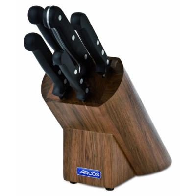Bloc en noyer 5 couteaux Arcos UNIVERSAL lames acier inox NITRUM