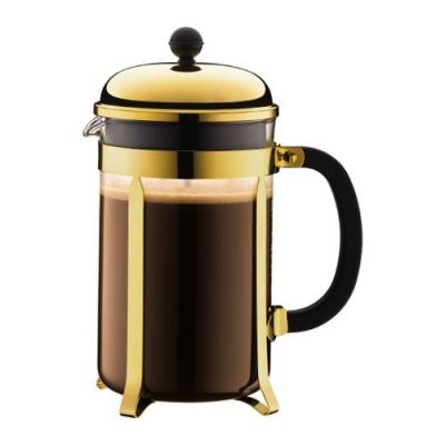Bodum - Cafeti&egrave;re &agrave; piston, 12 tasses, 1.5 l, finition dor&eacute;e