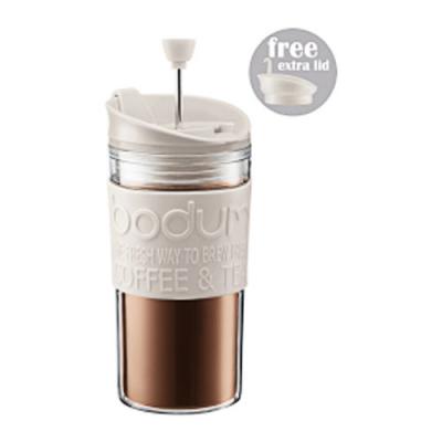 Bodum Travel Press K11102-913 Mug &agrave; Piston 0,35 L Blanc Cr&egrave;me
