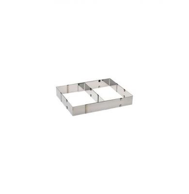 Cadre &agrave; p&acirc;tisserie rectangle r&eacute;glable - inox