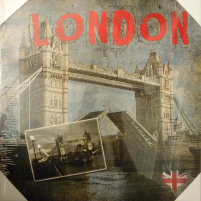 STC - Cadre Toile London - En Toile et bois - 40 x 40 cm