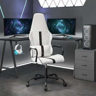 Chaise de jeu Blanc et noir Similicuir Vidaxl White and black