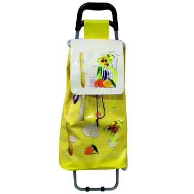 Chariot de course motifs legumes   jaune sh1482