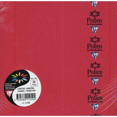 Carte Simple 210g 160x160 rouge groseille pqt 25